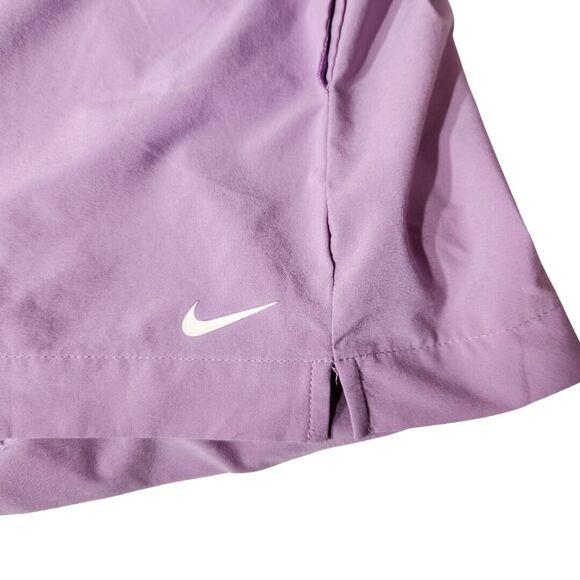 Nike Womens Sz M Short Running Shorts Lightweight Unlined Purple Logo Athleisure - Picture 5 of 11